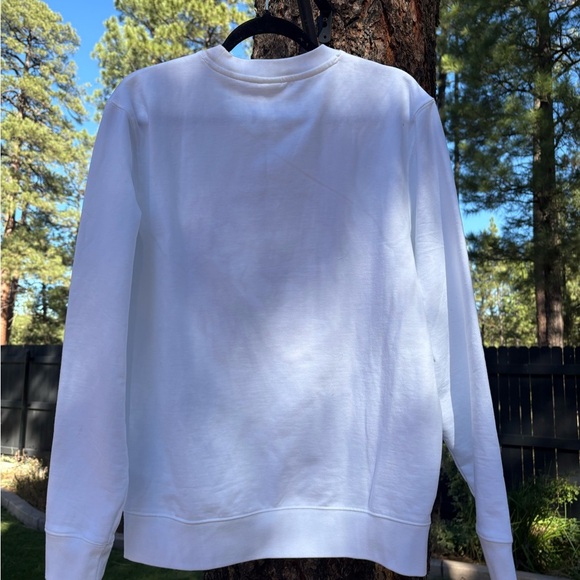 Patriotic Upcycle/Hearts Makers Market White Sweater with Red Geometric Design - Picture 5 of 6